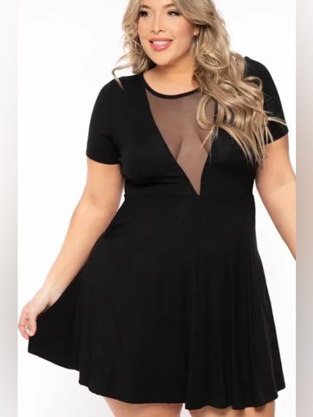 Curvy Sense Black Skater Dress – Size 3X